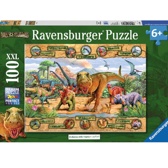 New sealed Ravensburger 100XXL Puzzle-Dinosaurs - Picture 1 of 13